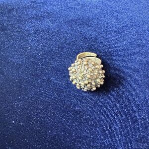 Vintage Brutalist Bronze Statement Ring Adjustable Size 6 Sculptural 19.37g